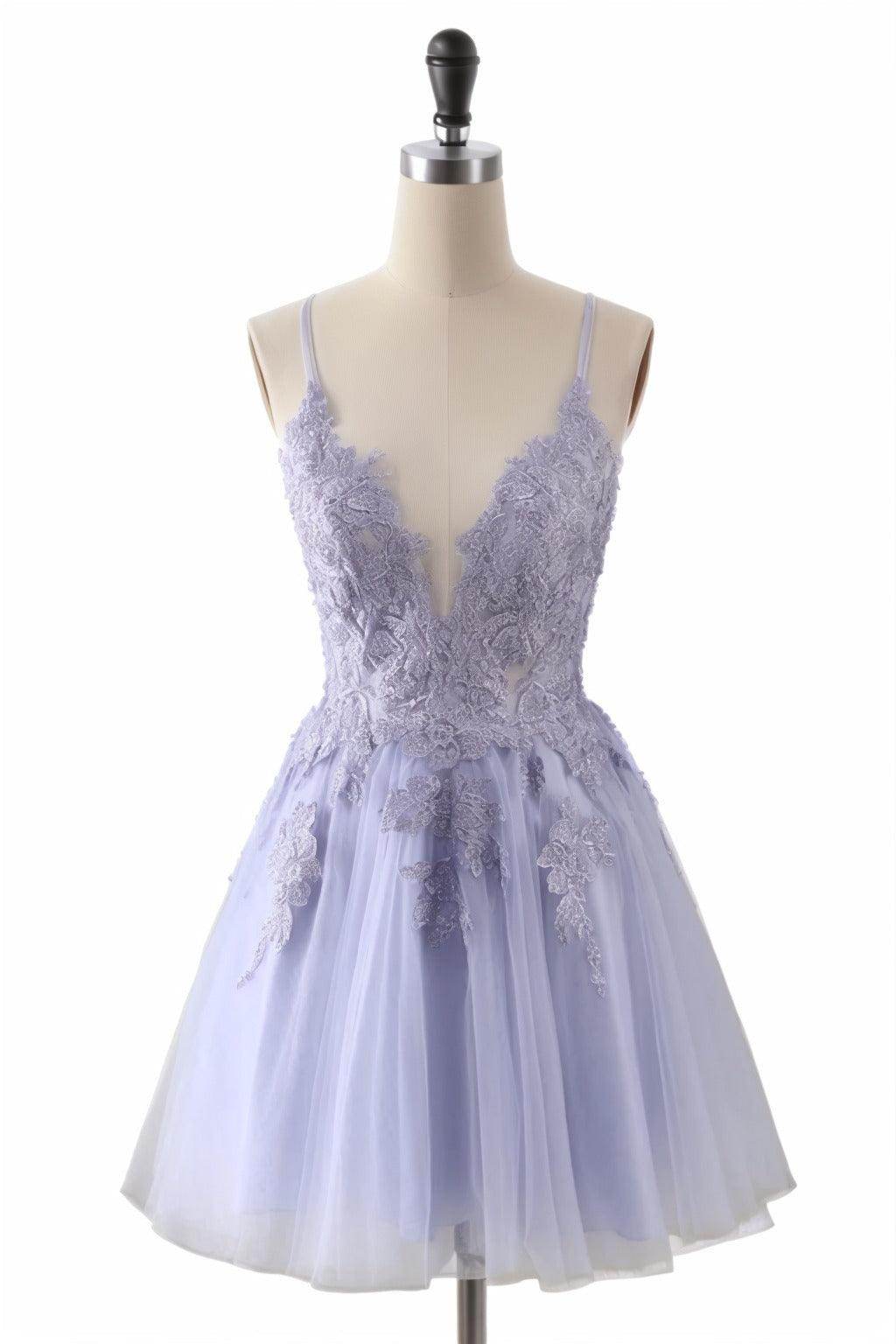 A-Line Short-Mini Tulle Homecoming Dresses CS0506 - COCOMELODY