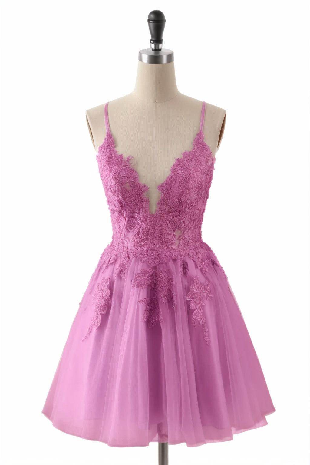 A-Line Short-Mini Tulle Homecoming Dresses CS0506 - COCOMELODY