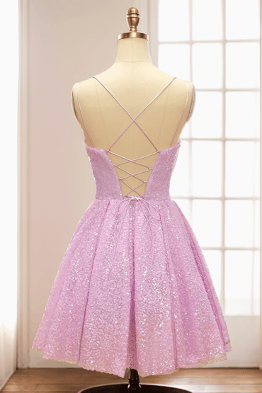 A-Line Short-Mini Sequined Homecoming Dresses CS0511 - COCOMELODY