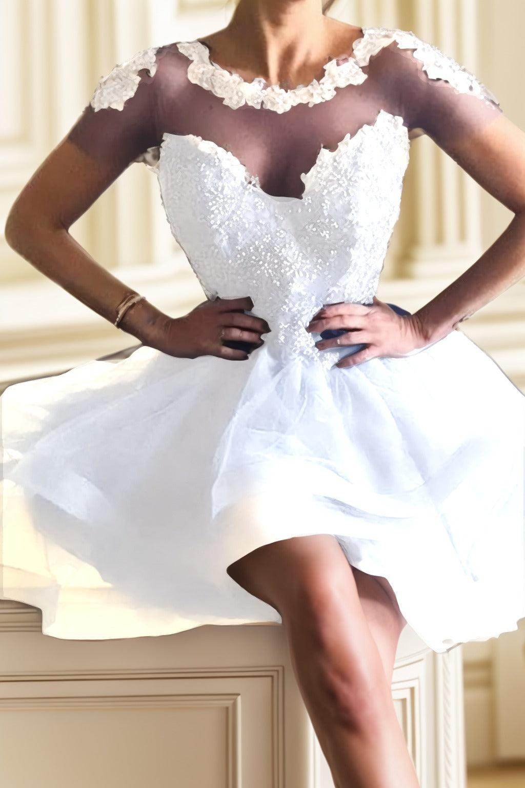 A-Line High-Low Tulle Homecoming Dresses CS0517 - COCOMELODY