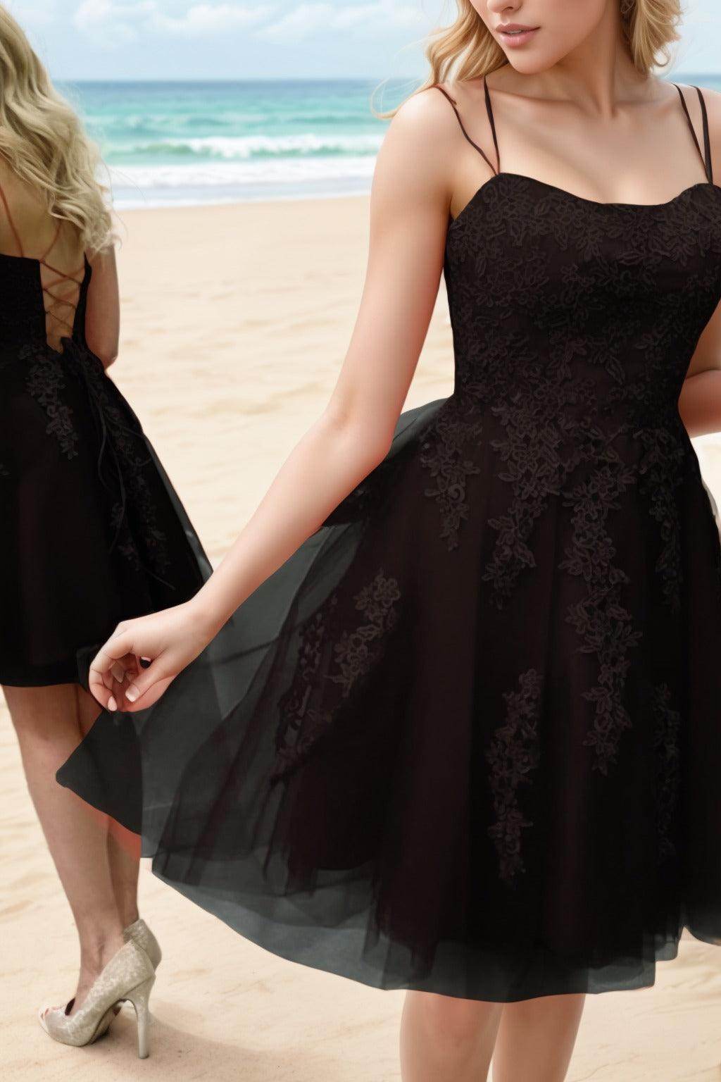 A-Line Knee Length Tulle Homecoming Dresses CS0521 - COCOMELODY