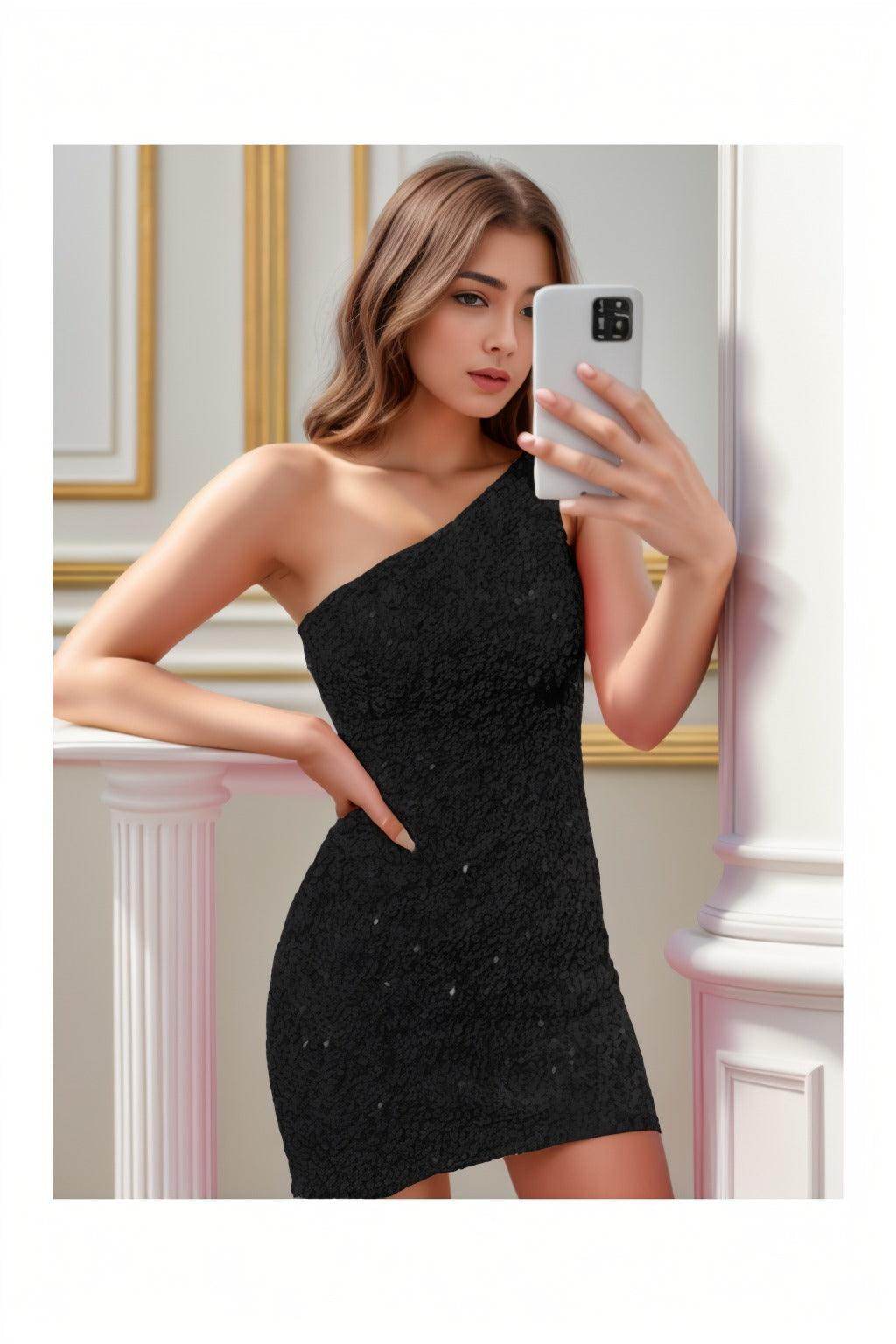Sheath-Column Short-Mini Sequined Homecoming Dresses CS0530 - COCOMELODY