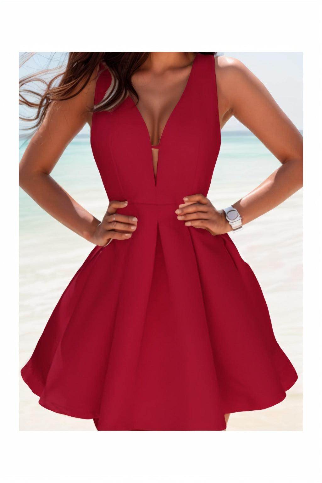 A-Line Knee Length Satin Homecoming Dresses CS0531 - COCOMELODY