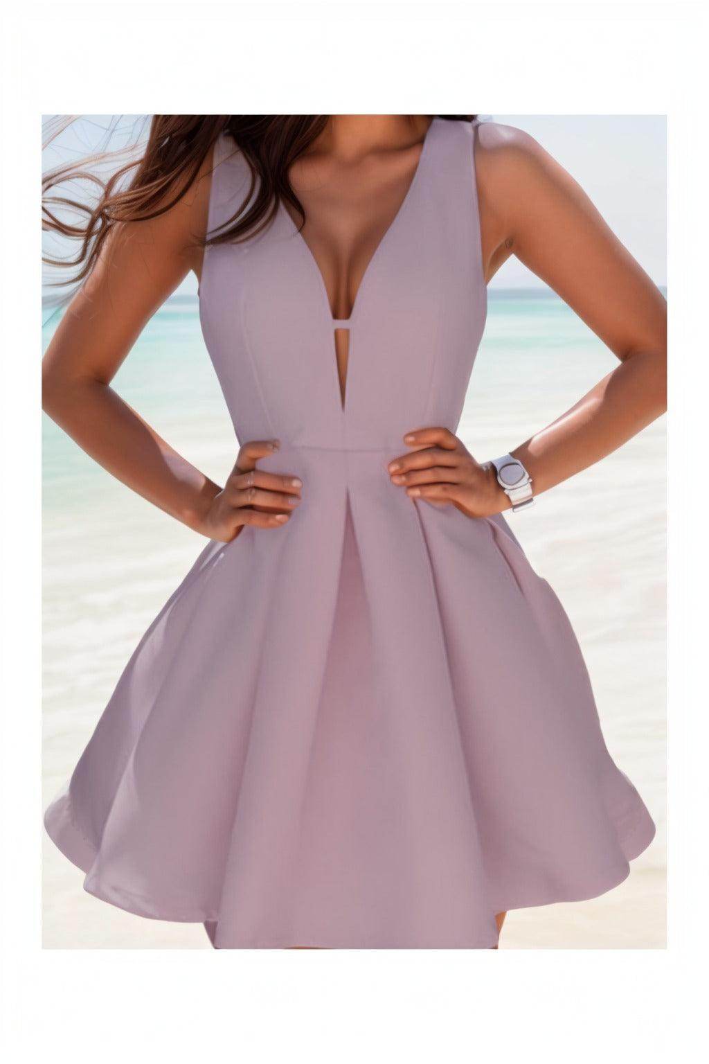 A-Line Knee Length Satin Homecoming Dresses CS0531 - COCOMELODY