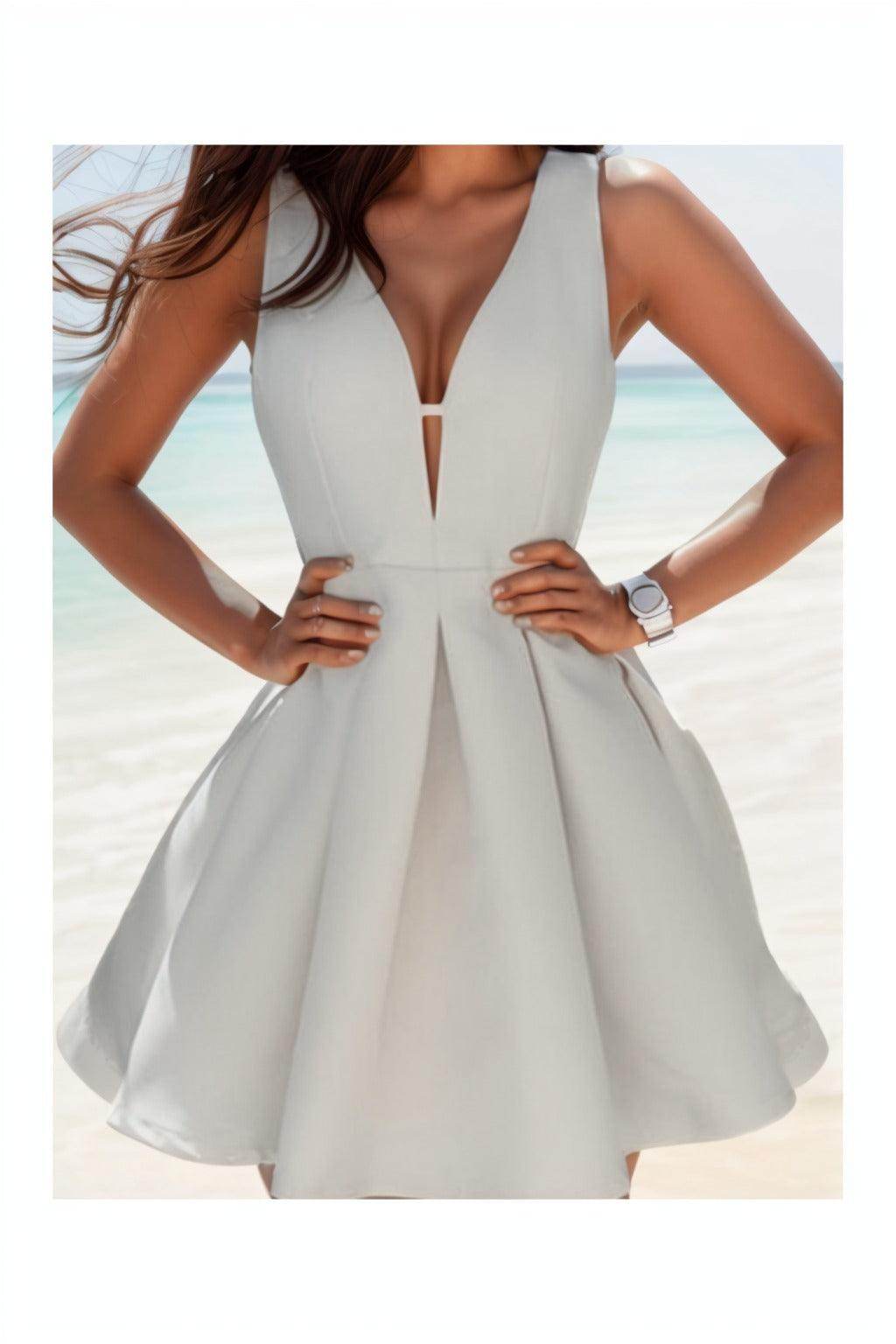 A-Line Knee Length Satin Homecoming Dresses CS0531 - COCOMELODY