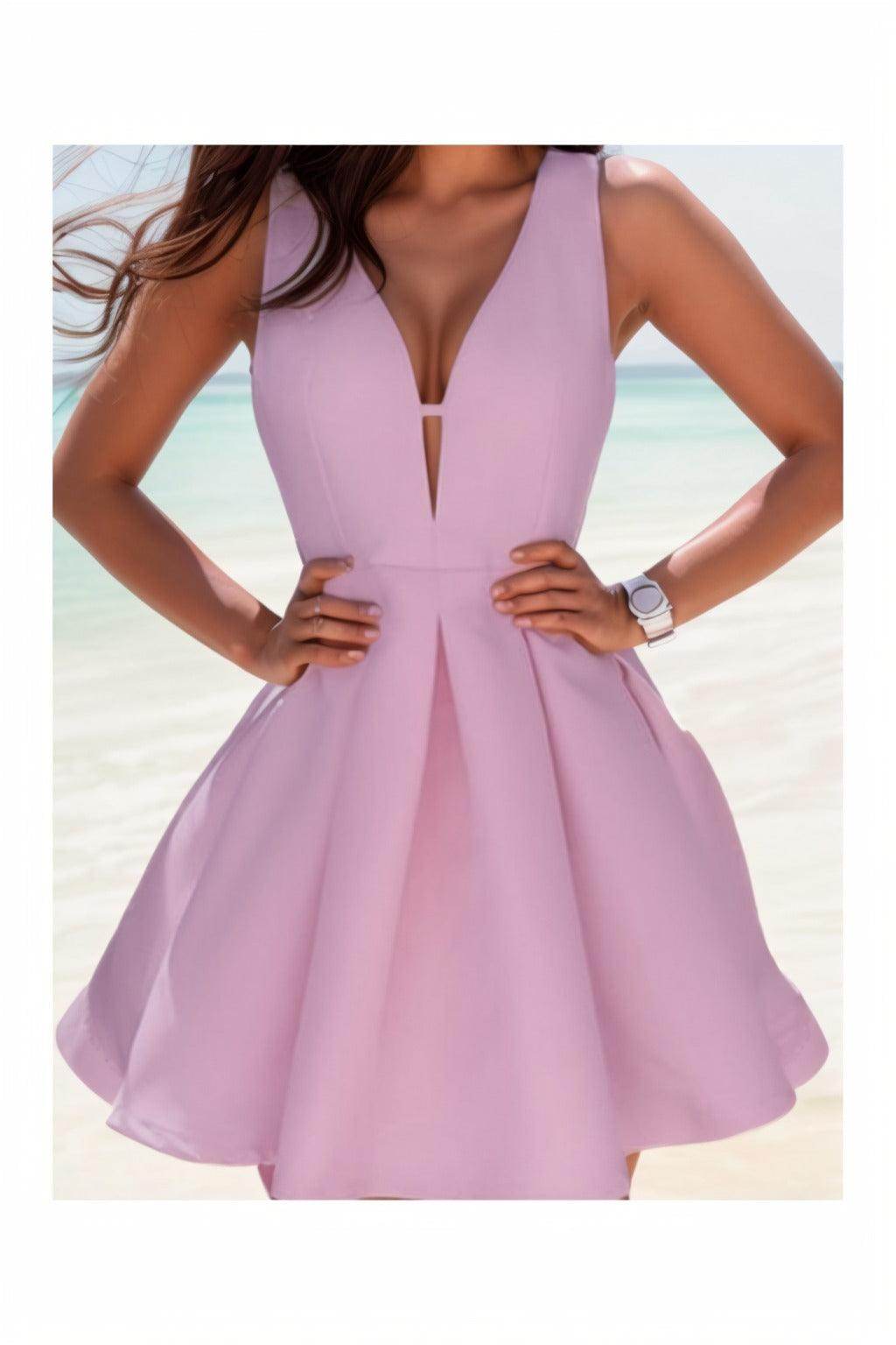 A-Line Knee Length Satin Homecoming Dresses CS0531 - COCOMELODY