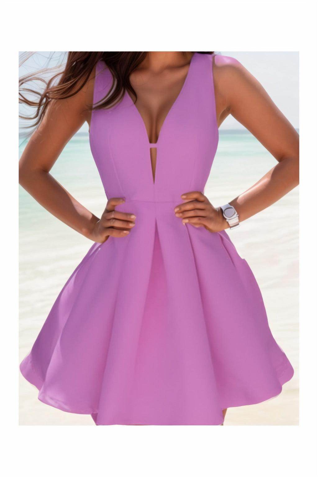 A-Line Knee Length Satin Homecoming Dresses CS0531 - COCOMELODY