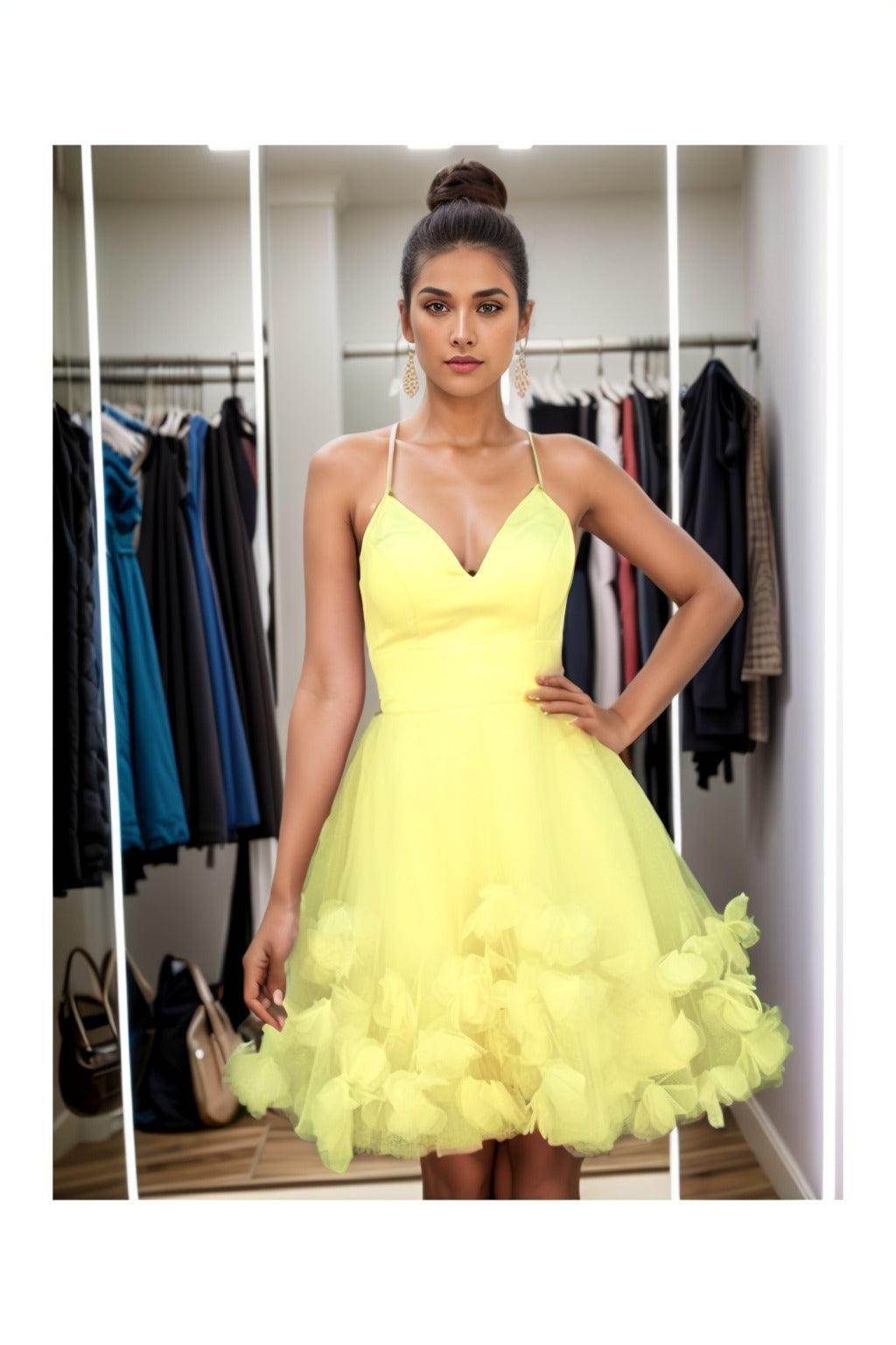 A-Line Knee Length Satin Homecoming Dresses CS0532 - COCOMELODY