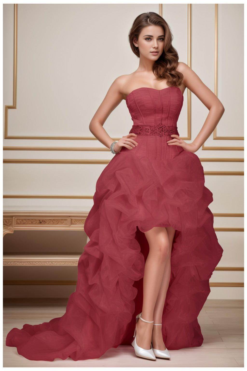 Ball Gown High-Low Organza Homecoming Dresses CS0534 - COCOMELODY