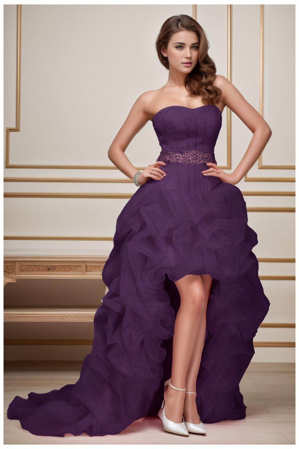 Ball Gown High-Low Organza Homecoming Dresses CS0534 - COCOMELODY