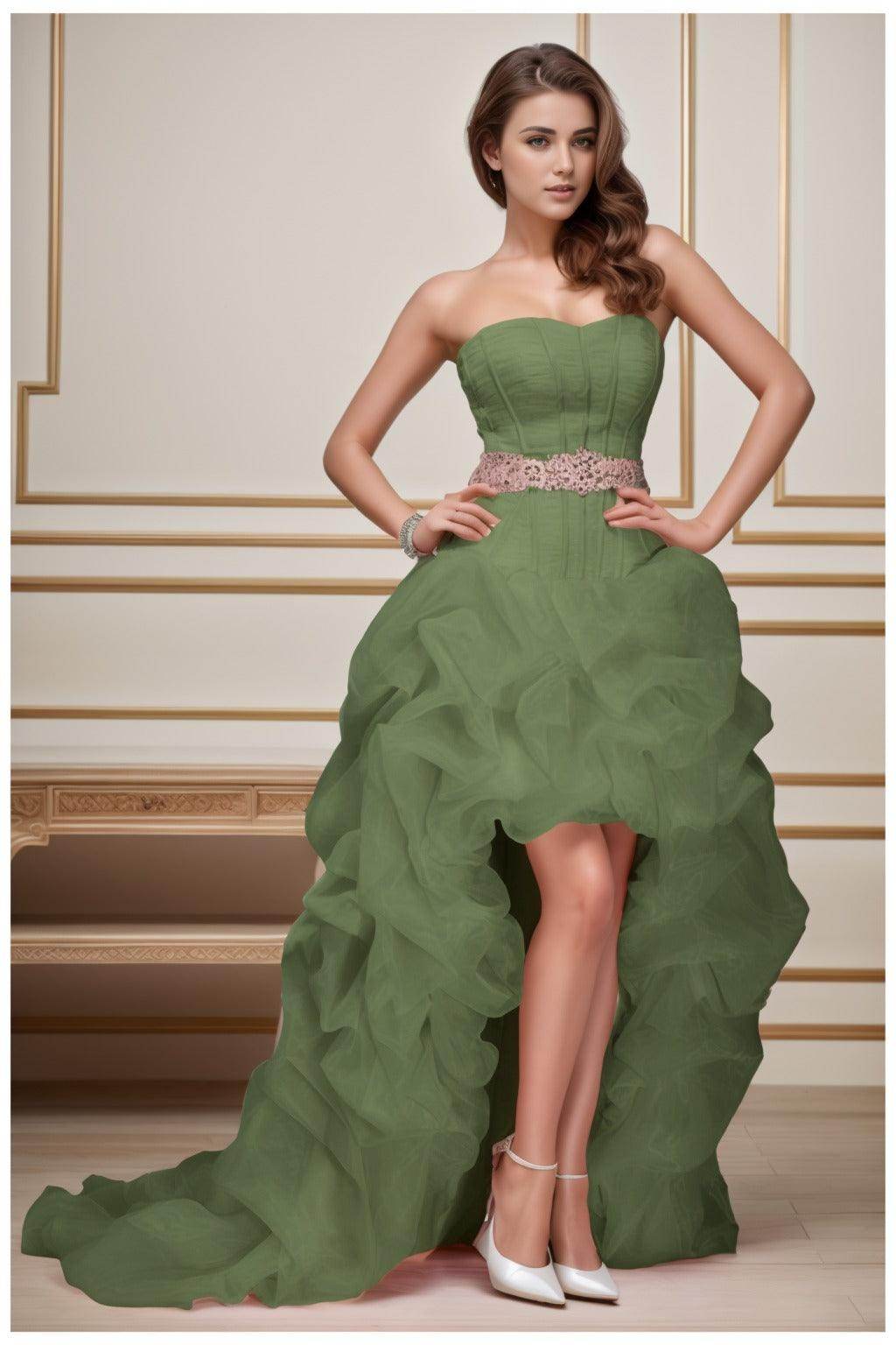 Ball Gown High-Low Organza Homecoming Dresses CS0534 - COCOMELODY