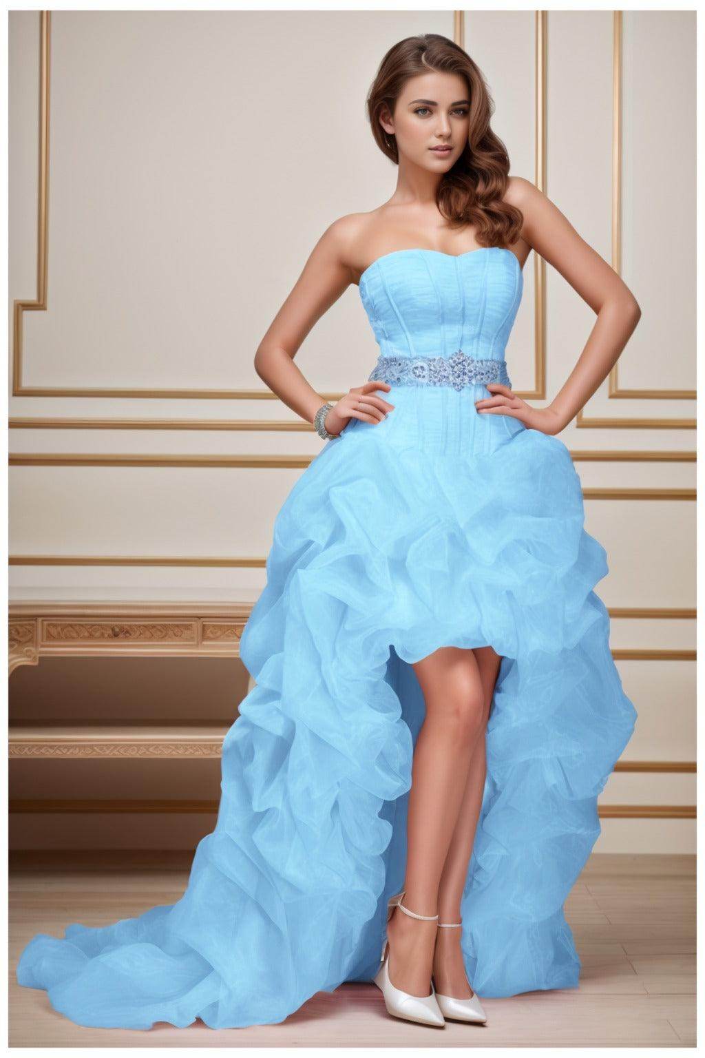 Ball Gown High-Low Organza Homecoming Dresses CS0534 - COCOMELODY