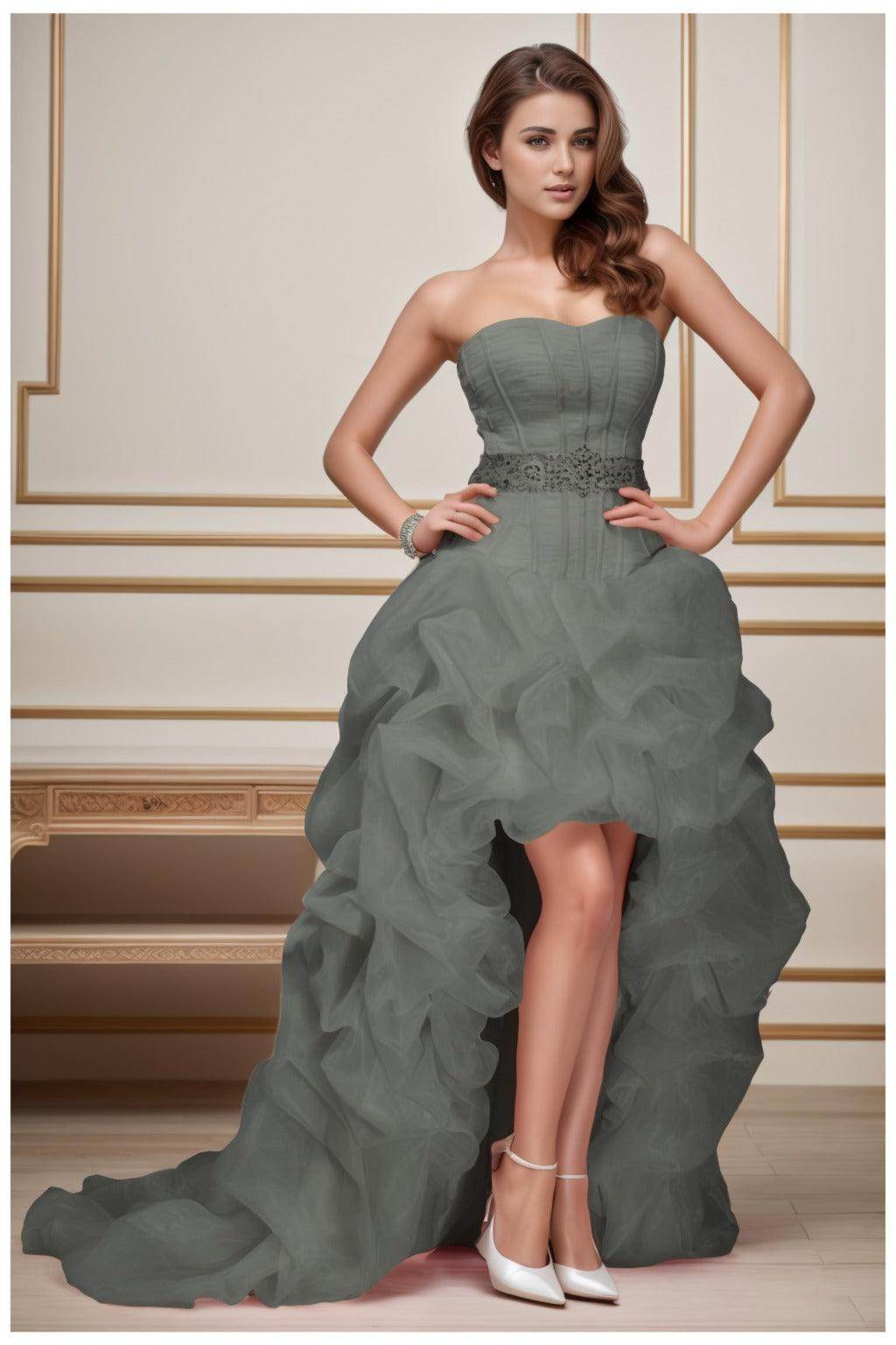 Ball Gown High-Low Organza Homecoming Dresses CS0534 - COCOMELODY