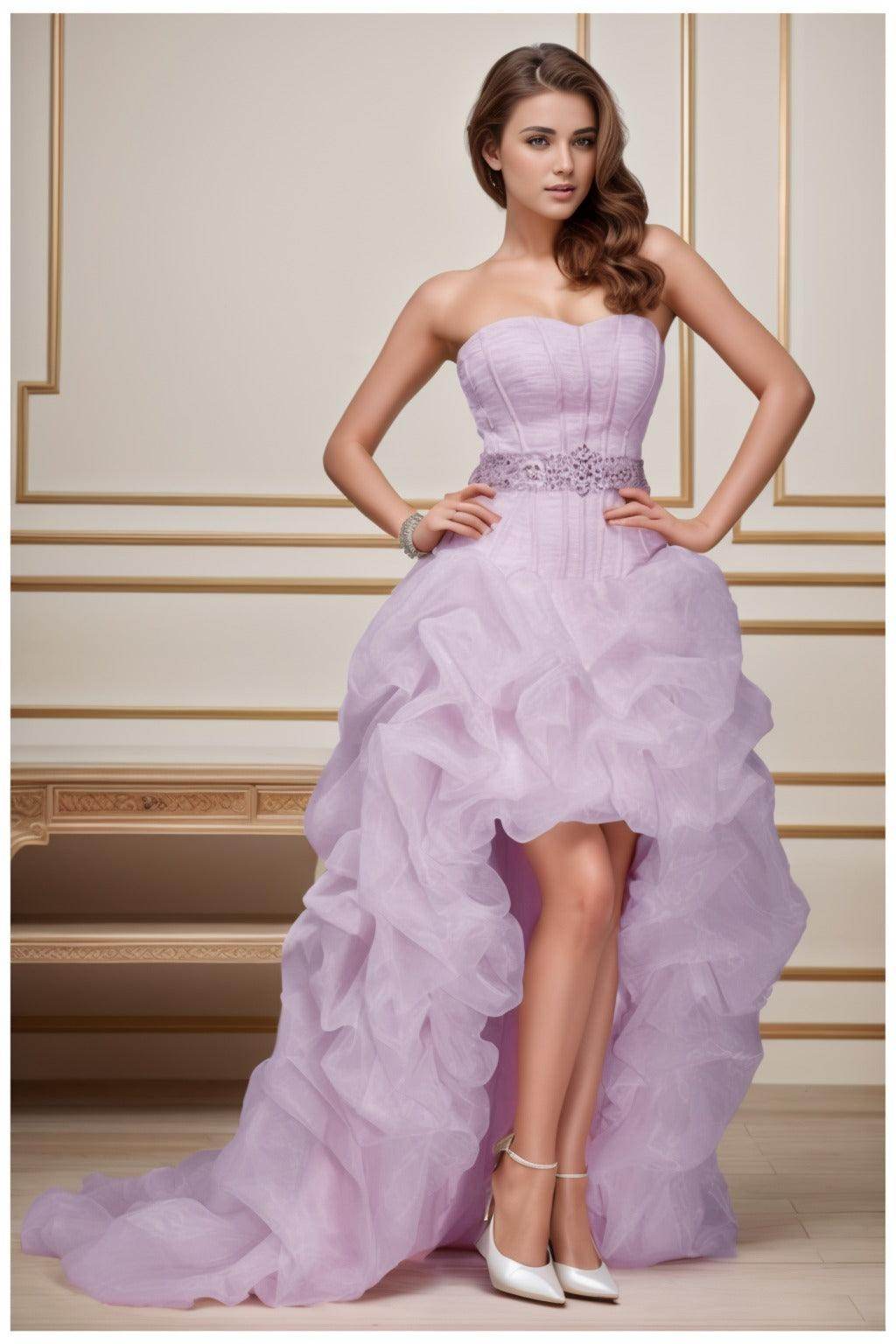 Ball Gown High-Low Organza Homecoming Dresses CS0534 - COCOMELODY