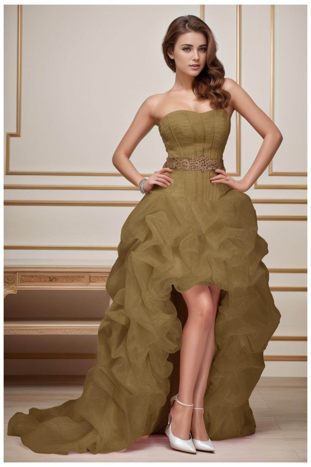Ball Gown High-Low Organza Homecoming Dresses CS0534 - COCOMELODY