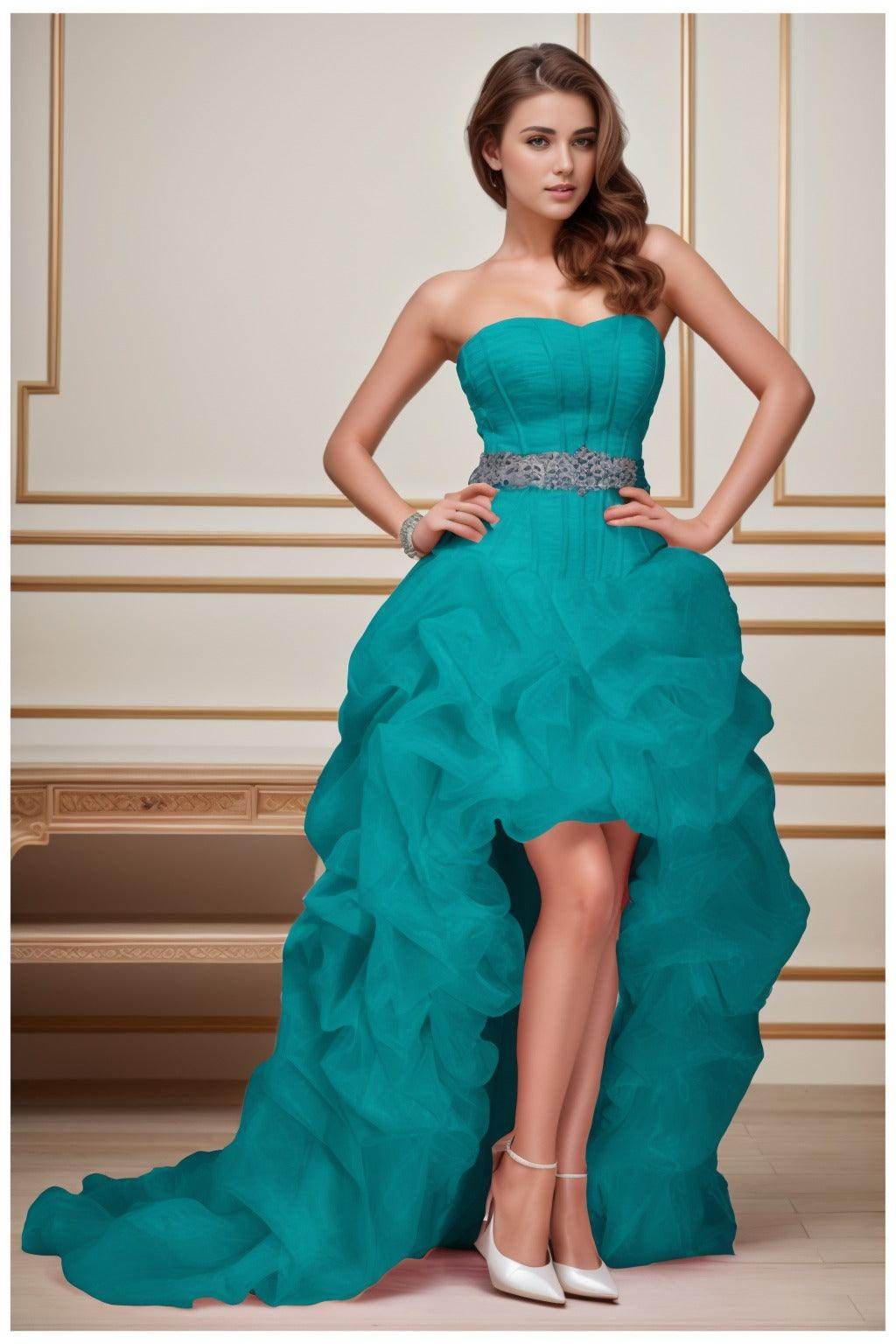 Ball Gown High-Low Organza Homecoming Dresses CS0534 - COCOMELODY
