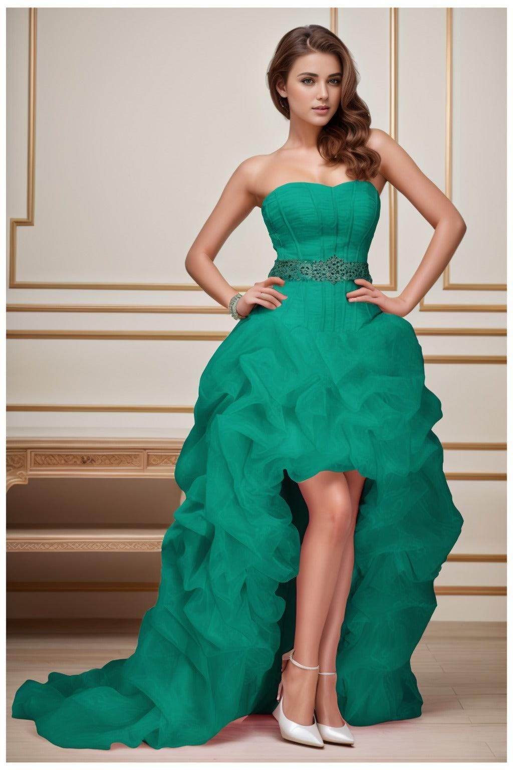 Ball Gown High-Low Organza Homecoming Dresses CS0534 - COCOMELODY