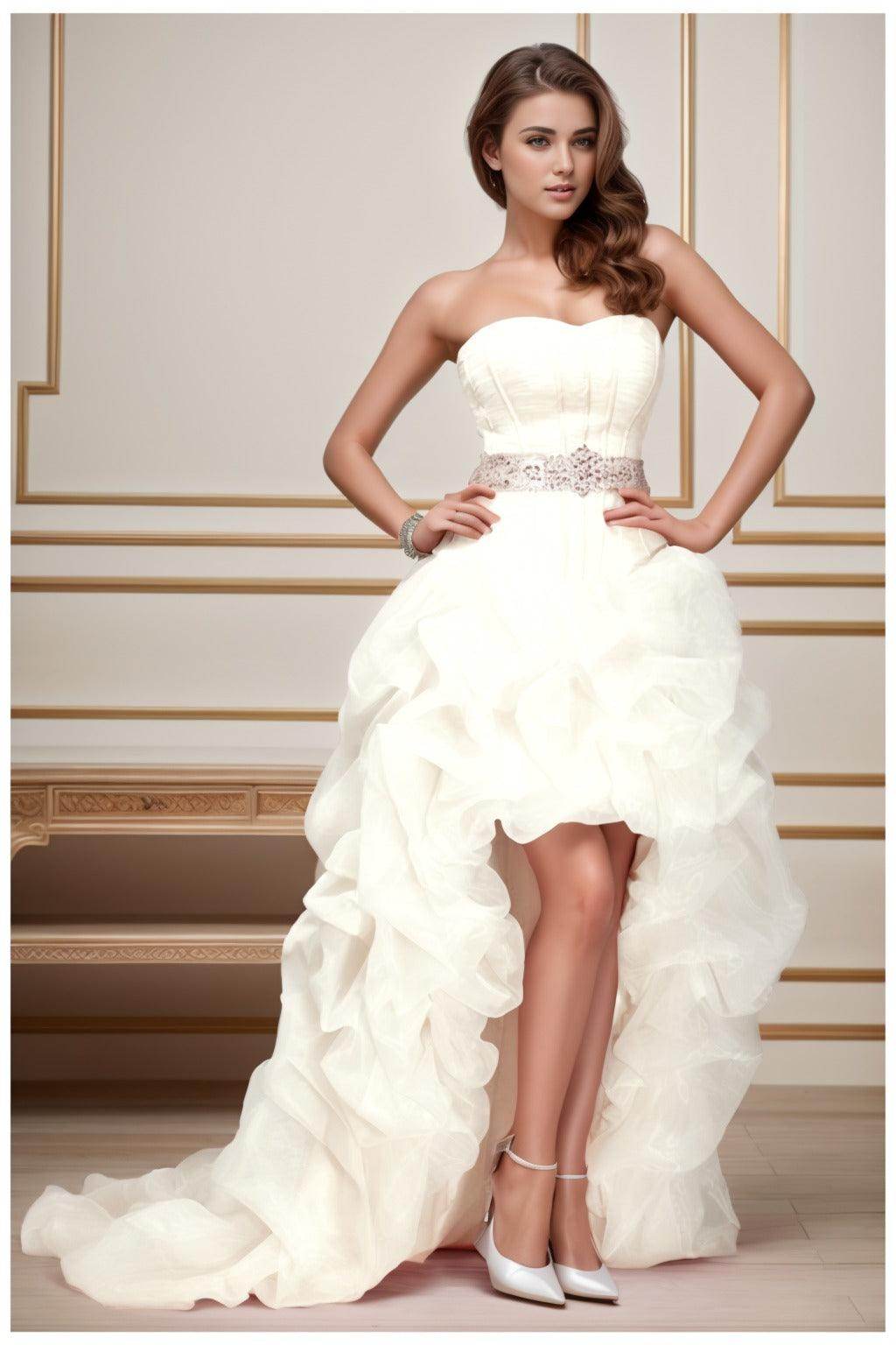 Ball Gown High-Low Organza Homecoming Dresses CS0534 - COCOMELODY