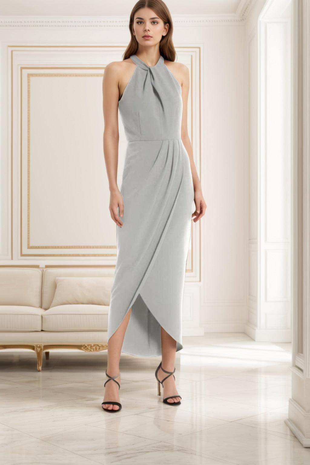 Sheath-Column High-Low Forged Chiffon Graduation Dresses CS0537 - COCOMELODY