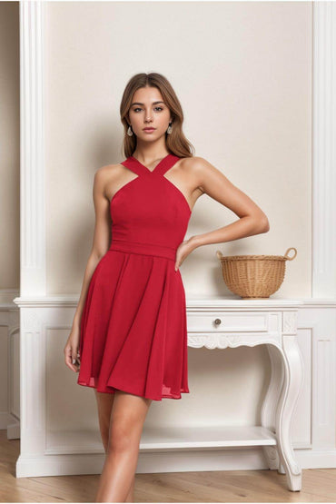 A-Line Short-Mini Chiffon Graduation Dresses CS0541 - COCOMELODY