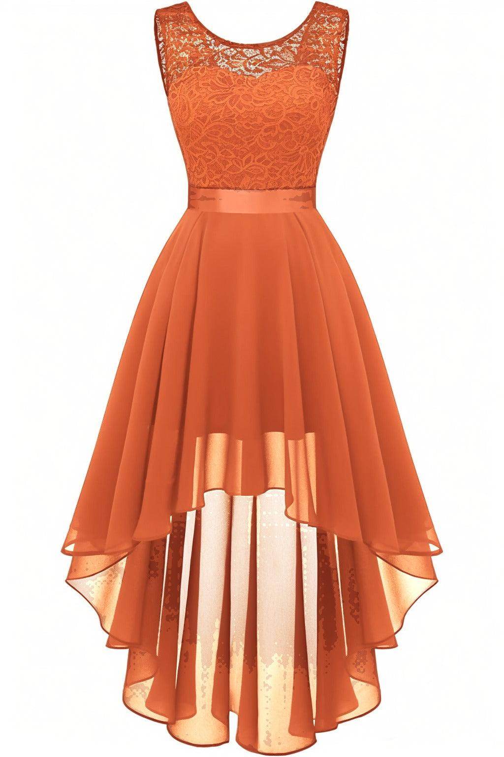 Asymmetrical High-Low Chiffon Graduation Dresses CS0543 - COCOMELODY