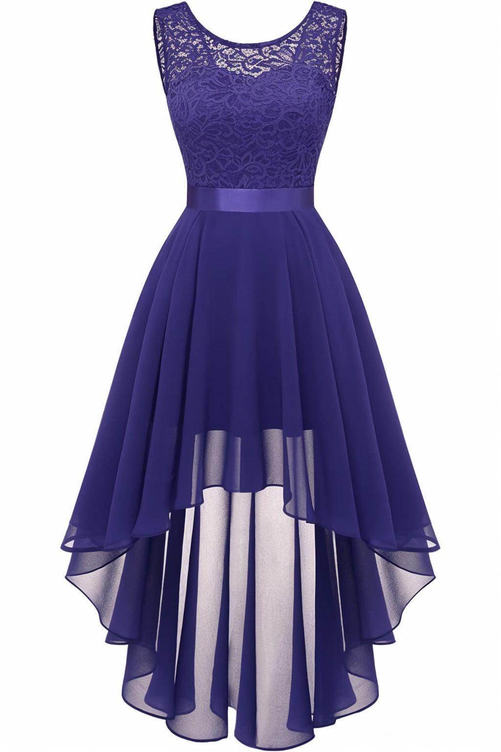 Asymmetrical High-Low Chiffon Graduation Dresses CS0543 - COCOMELODY