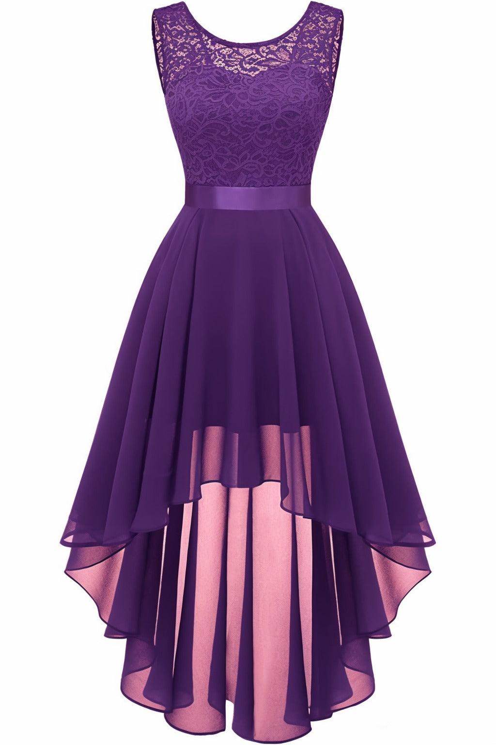 Asymmetrical High-Low Chiffon Graduation Dresses CS0543 - COCOMELODY