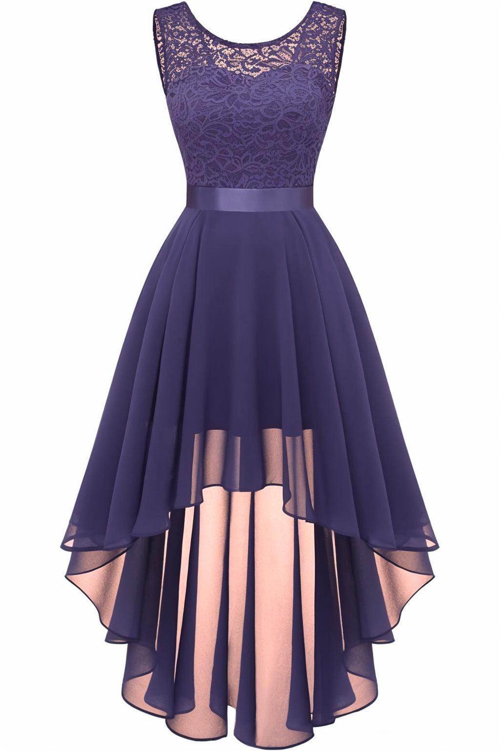 Asymmetrical High-Low Chiffon Graduation Dresses CS0543 - COCOMELODY