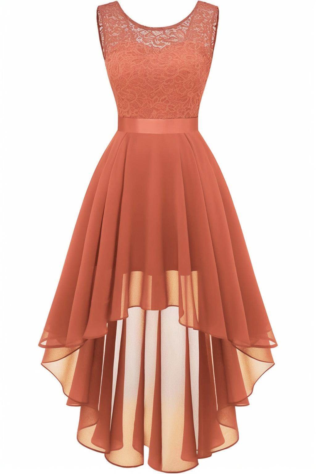 Asymmetrical High-Low Chiffon Graduation Dresses CS0543 - COCOMELODY