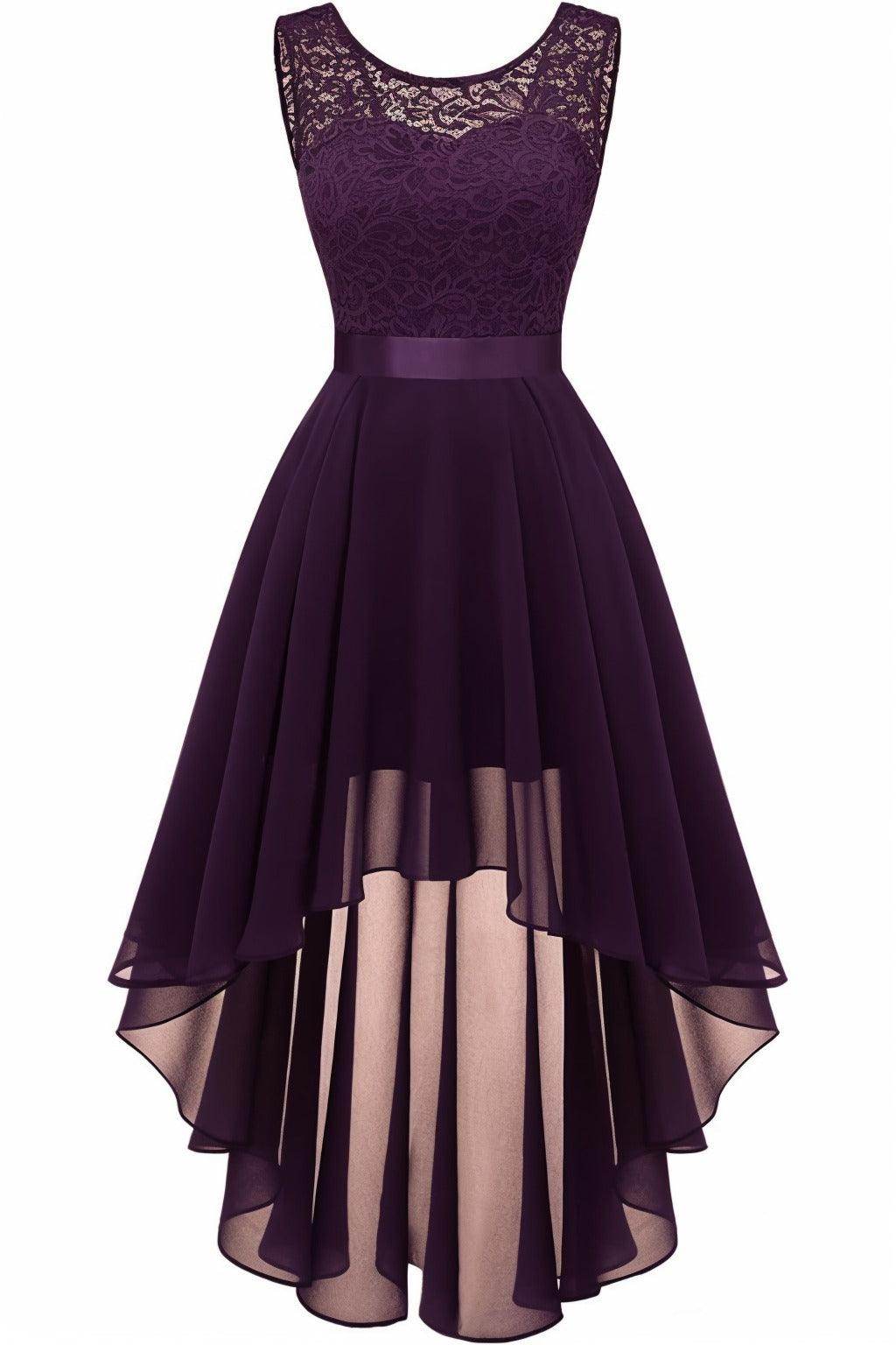 Asymmetrical High-Low Chiffon Graduation Dresses CS0543 - COCOMELODY