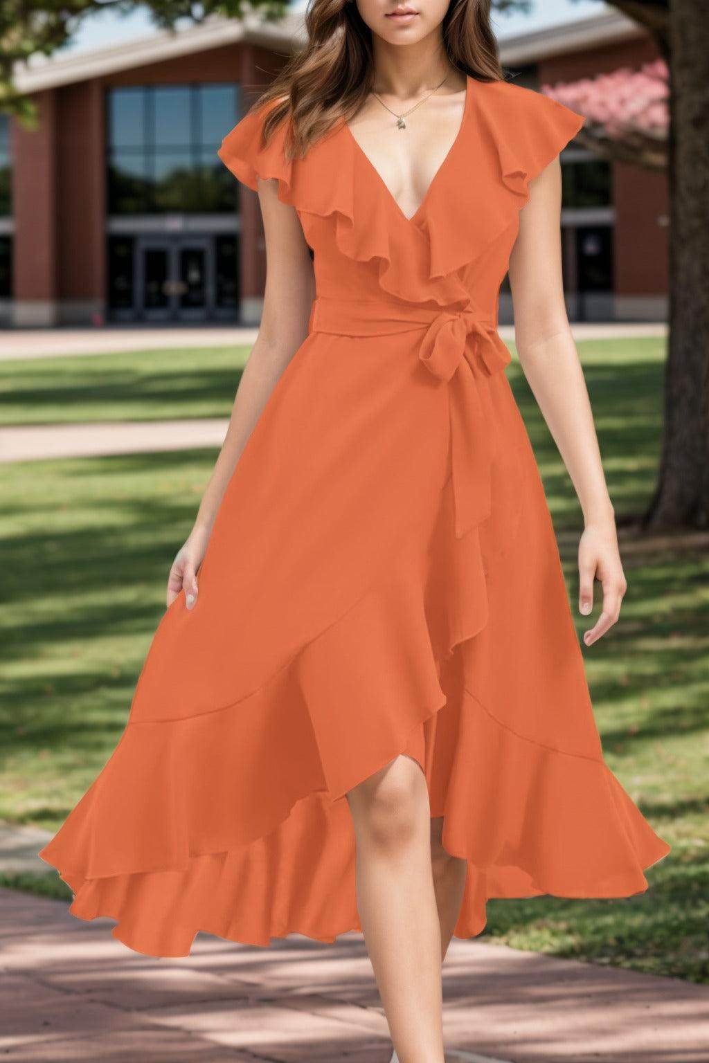 A-Line High-Low Chiffon Graduation Dresses CS0544 - COCOMELODY