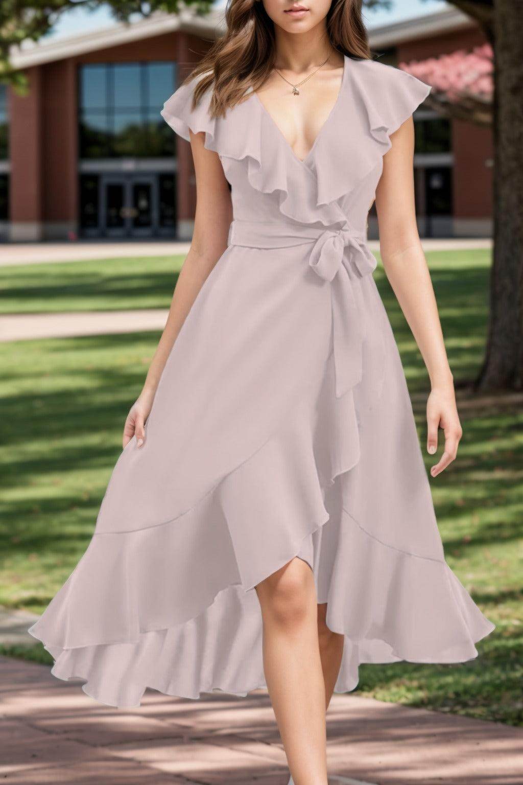 A-Line High-Low Chiffon Graduation Dresses CS0544 - COCOMELODY