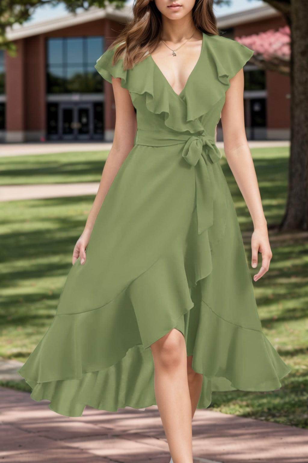 A-Line High-Low Chiffon Graduation Dresses CS0544 - COCOMELODY