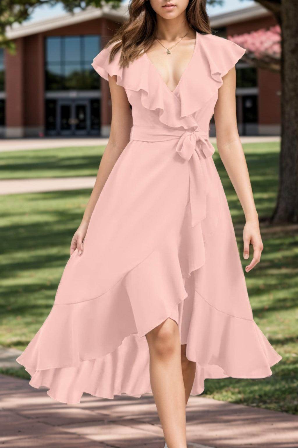A-Line High-Low Chiffon Graduation Dresses CS0544 - COCOMELODY