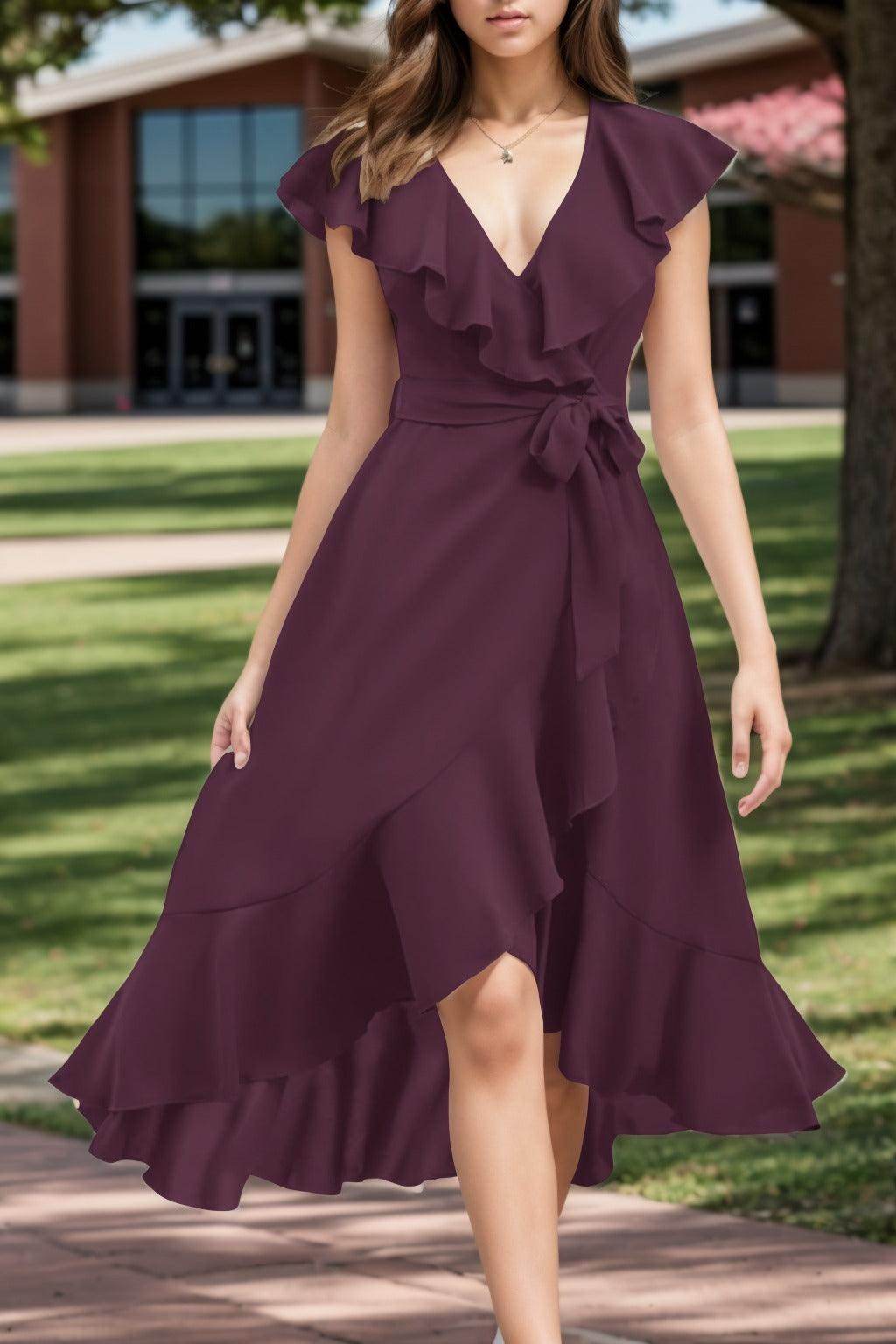 A-Line High-Low Chiffon Graduation Dresses CS0544 - COCOMELODY