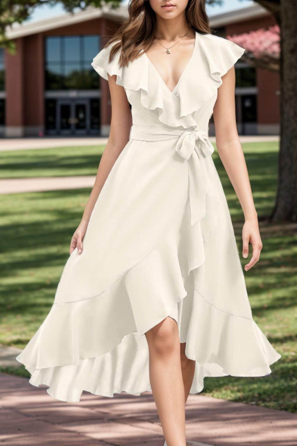 A-Line High-Low Chiffon Graduation Dresses CS0544 - COCOMELODY