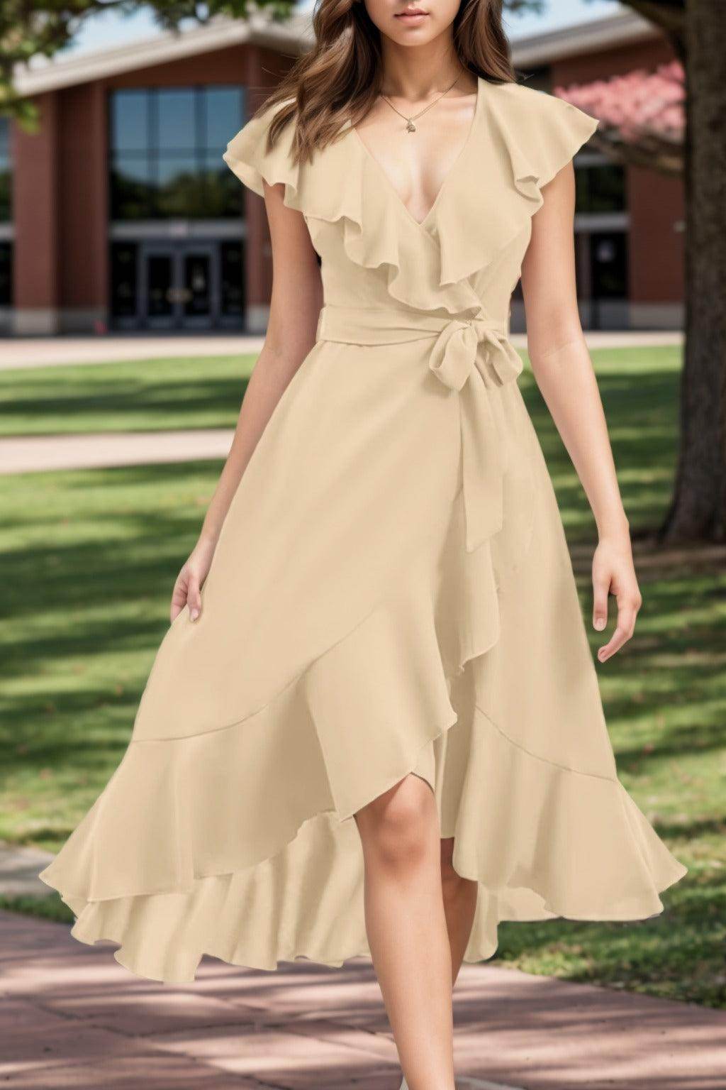 A-Line High-Low Chiffon Graduation Dresses CS0544 - COCOMELODY