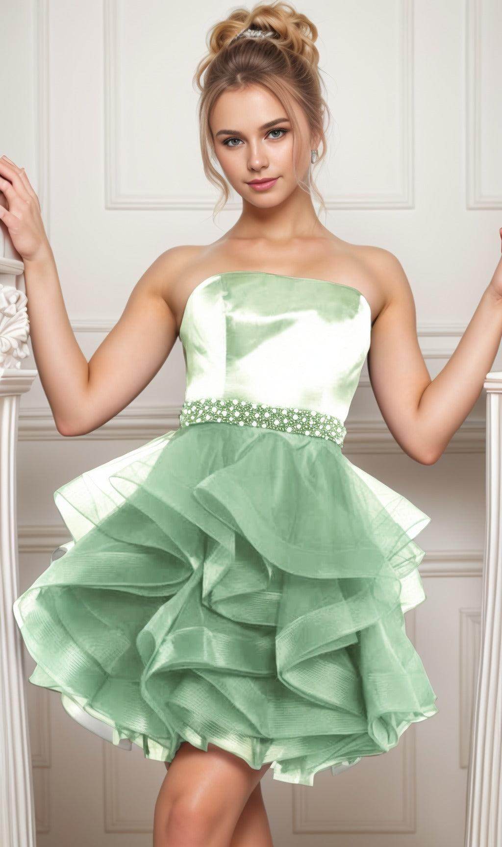 Ball Gown Short-Mini Organza Graduation Dresses CS0550 - COCOMELODY