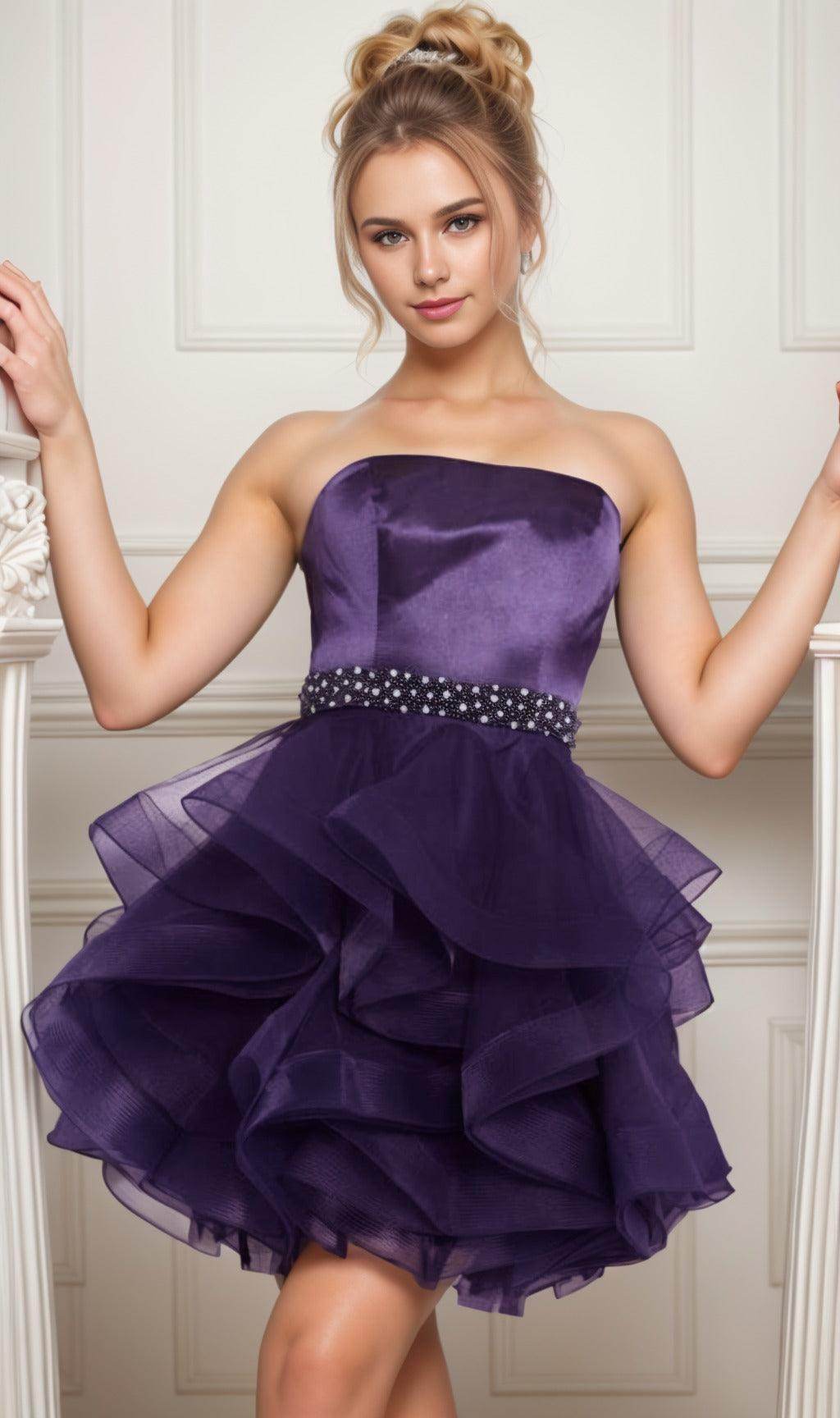 Ball Gown Short-Mini Organza Graduation Dresses CS0550 - COCOMELODY