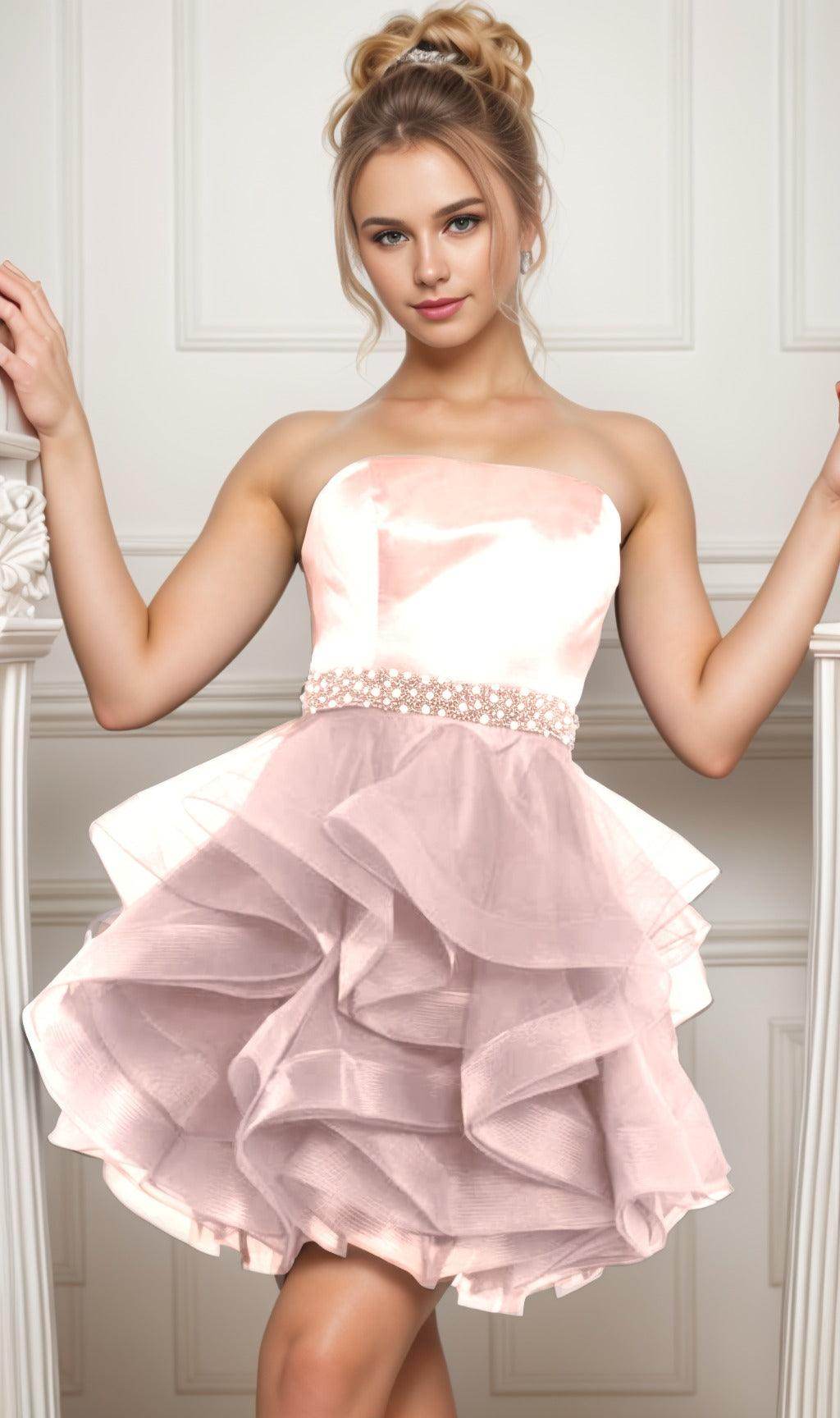 Ball Gown Short-Mini Organza Graduation Dresses CS0550 - COCOMELODY