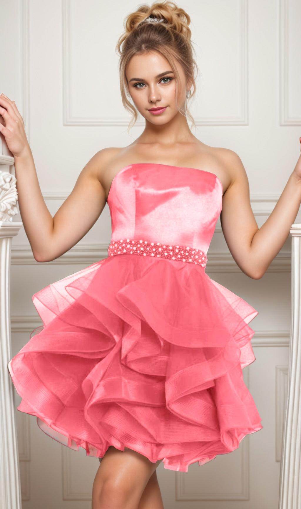 Ball Gown Short-Mini Organza Graduation Dresses CS0550 - COCOMELODY