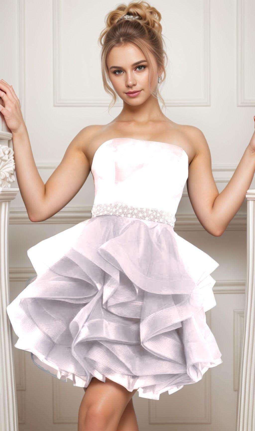 Ball Gown Short-Mini Organza Graduation Dresses CS0550 - COCOMELODY