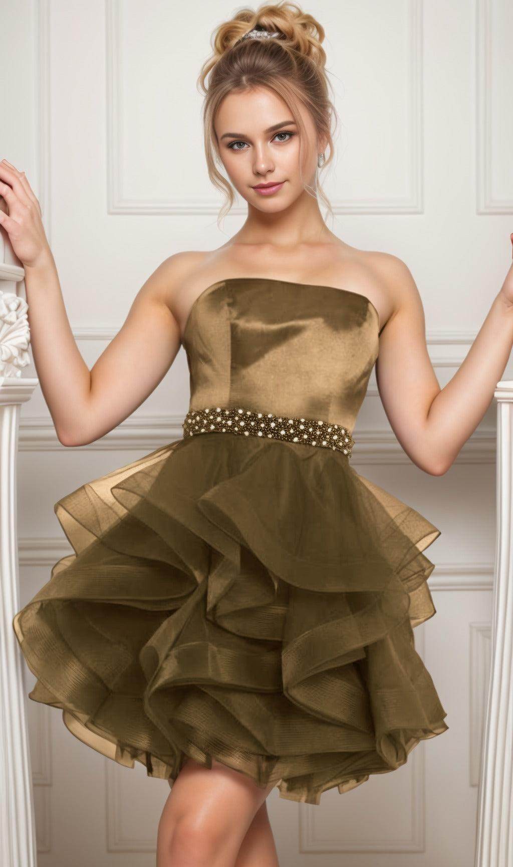 Ball Gown Short-Mini Organza Graduation Dresses CS0550 - COCOMELODY