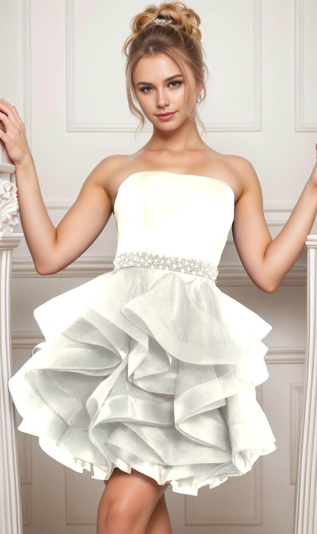 Ball Gown Short-Mini Organza Graduation Dresses CS0550 - COCOMELODY