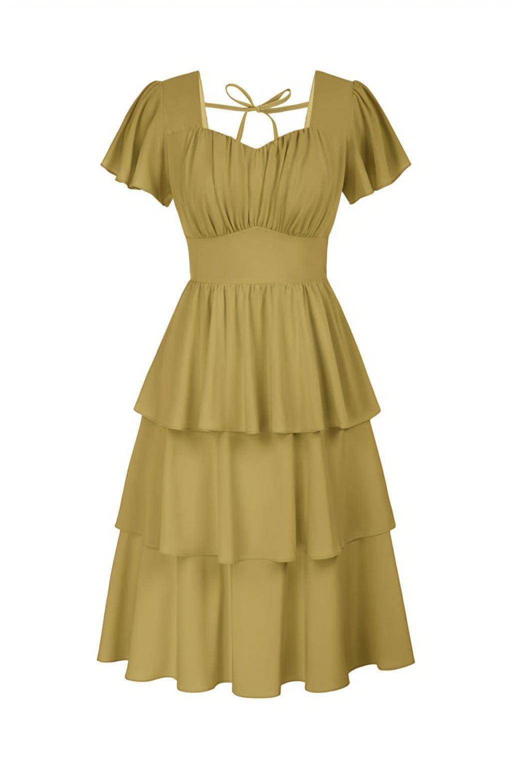 A-Line Knee Length Forged Chiffon Graduation Dresses CS0554 - COCOMELODY