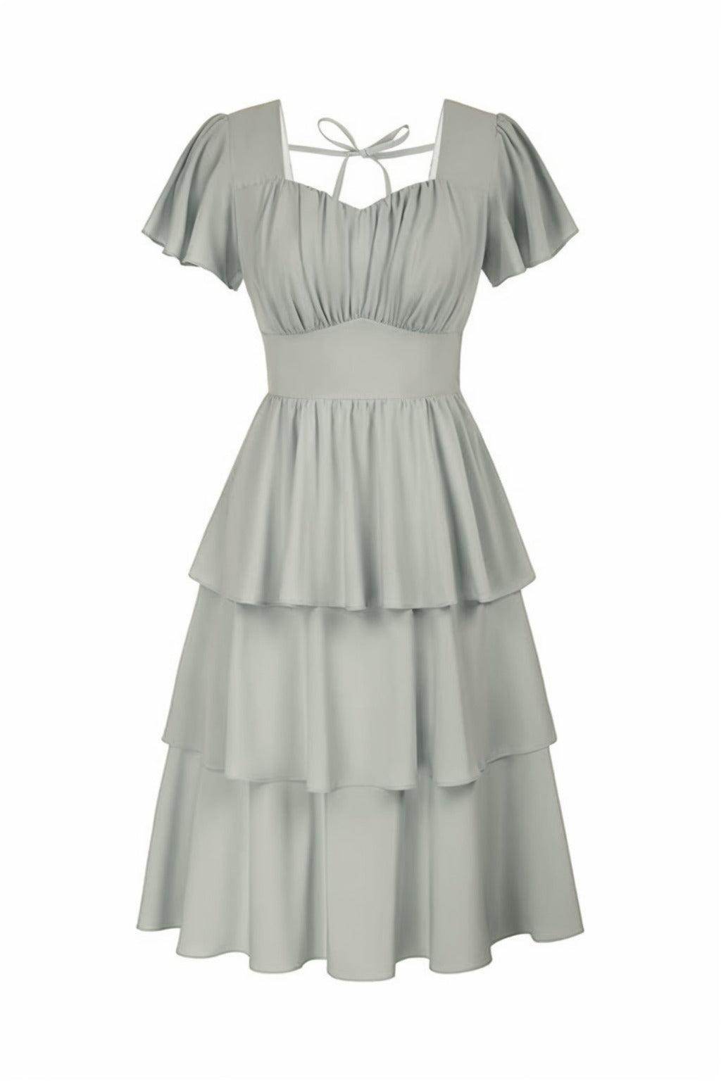 A-Line Knee Length Forged Chiffon Graduation Dresses CS0554 - COCOMELODY