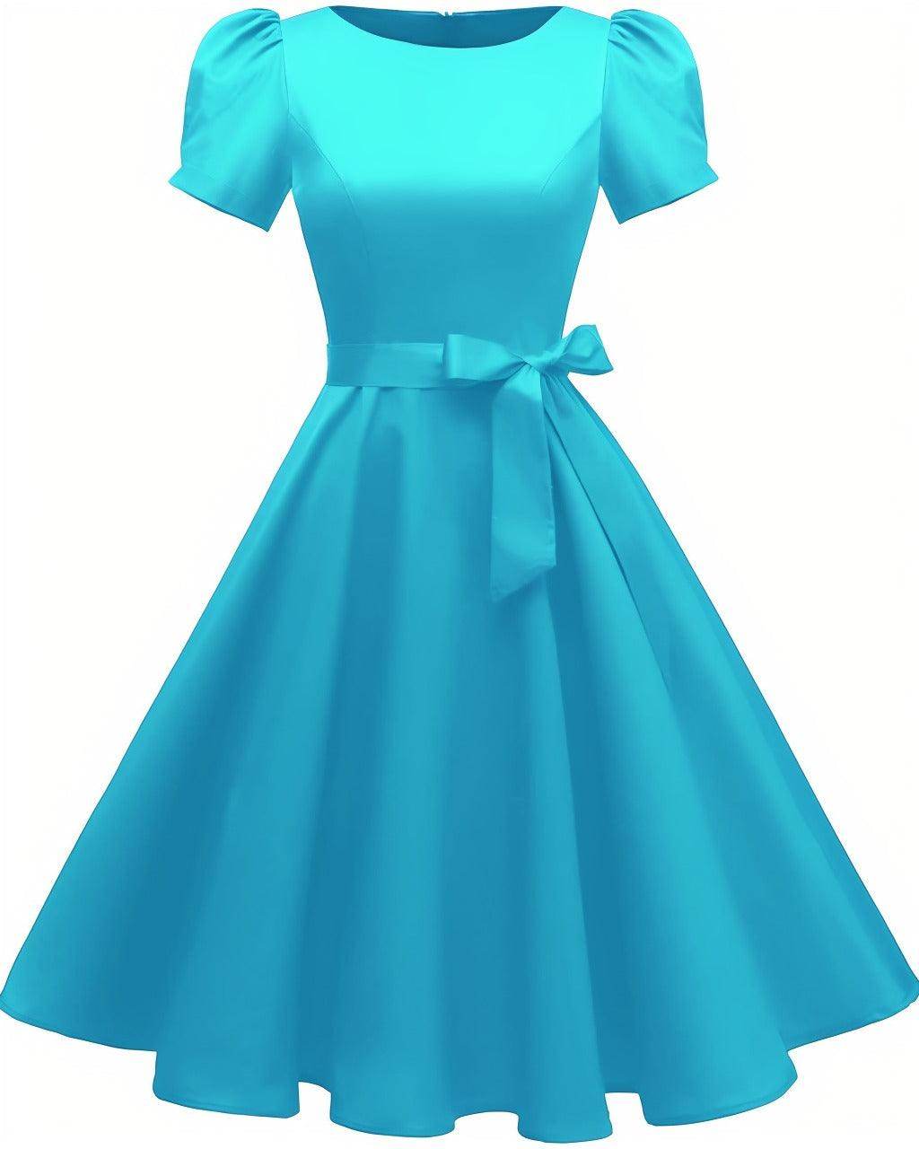 A-Line Knee Length Satin Graduation Dresses CS0555 - COCOMELODY