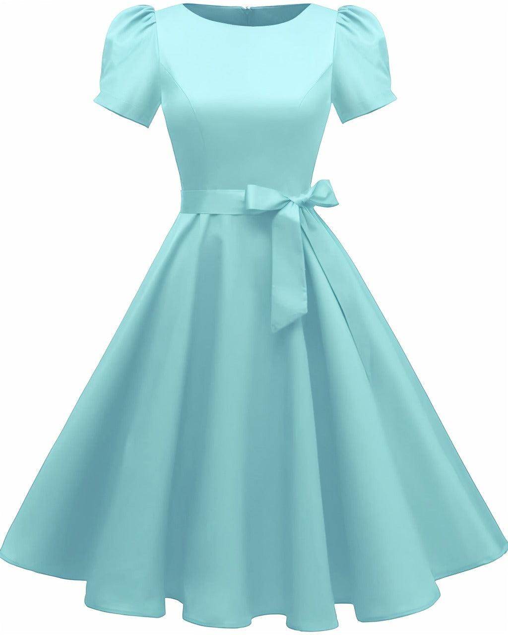 A-Line Knee Length Satin Graduation Dresses CS0555 - COCOMELODY