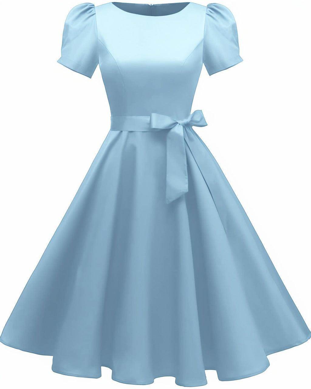 A-Line Knee Length Satin Graduation Dresses CS0555 - COCOMELODY