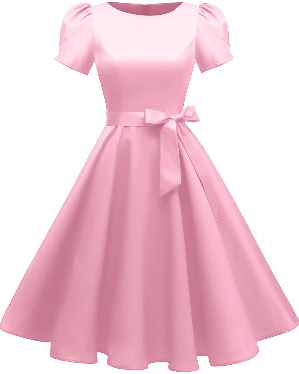 A-Line Knee Length Satin Graduation Dresses CS0555 - COCOMELODY